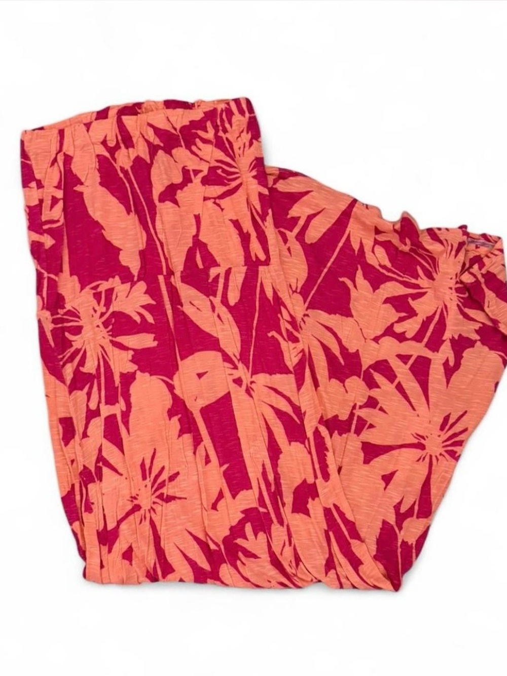 Vibrant Pink & Coral Floral Maxi Skirt
